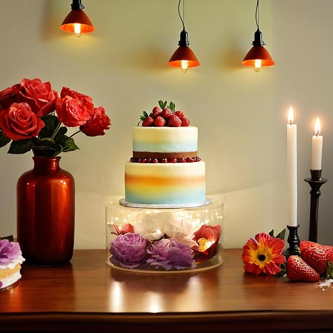 3Pcs Acrylic Cake Display Stand 6'' 8'' 10'' Round 3 Tier Clear Cylinder Cake Box for Wedding Birthday Party Decor(6 / 8 / 10 Inch)