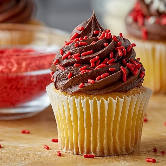 Red Christmas Sprinkles - 1.6 Pounds - Bulk Jimmies - Edible Decorations for Cake Decorating - Dessert Toppings for Ice Cream, Cupcakes, Cookies, Cake Pops