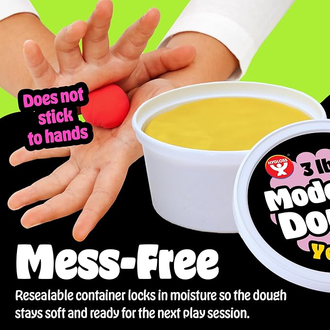 Hygloss Play Modeling Dough for Kids – Safe & Non-Toxic Sensory Dough for Arts and Crafts – 3 lb Tub – Play Clay for Toddler Activities, Preschool Classroom Must-Haves – Rose Color, Unscented