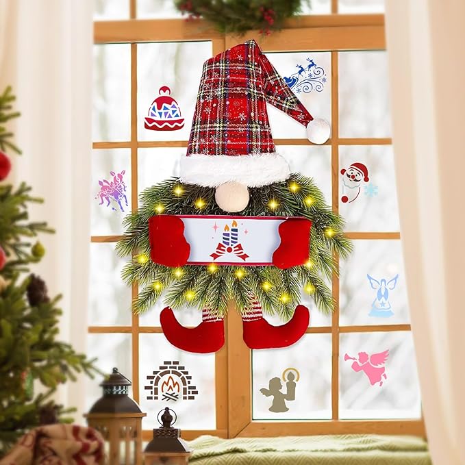 72 PCS 3x3 Inch Christmas Stencils for Painting - Snowflake Santa Claus Christmas Tree Reusable Christmas Painting Templates on Wood, Glass, Fabric, Window Door Decor DIY Decoration