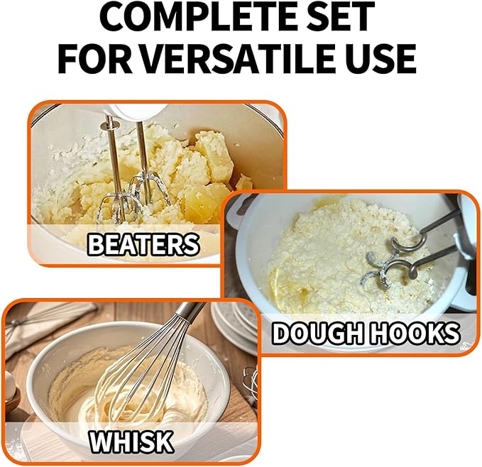 2 Pack Hand Mixer Turbo Beaters Compatible with BLACK and DECKER Electric Hand Held Mixer, Stainless Steel Replacement Parts, Beaters Electric Mixer Parts Accessories