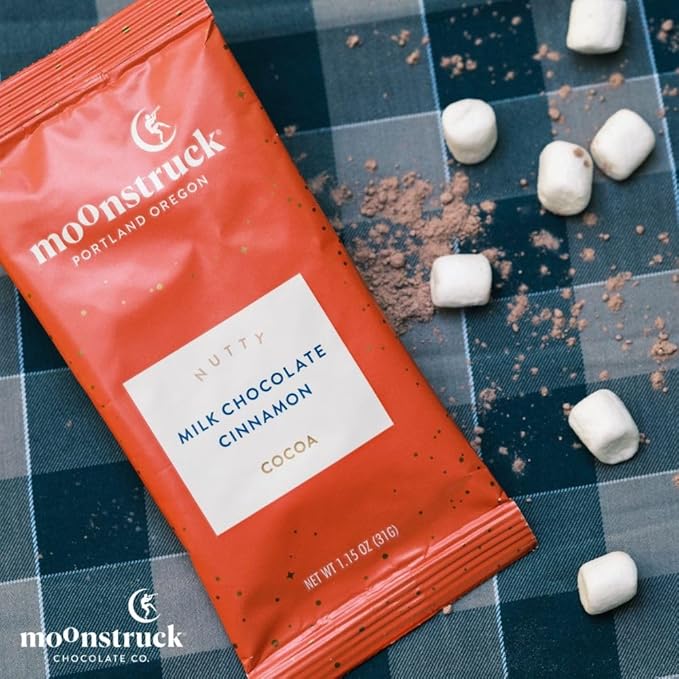 Moonstruck Single Serve Cinnamon and Almond Milk Hot Chocolate Packets, 8 Count (Pack of 1)