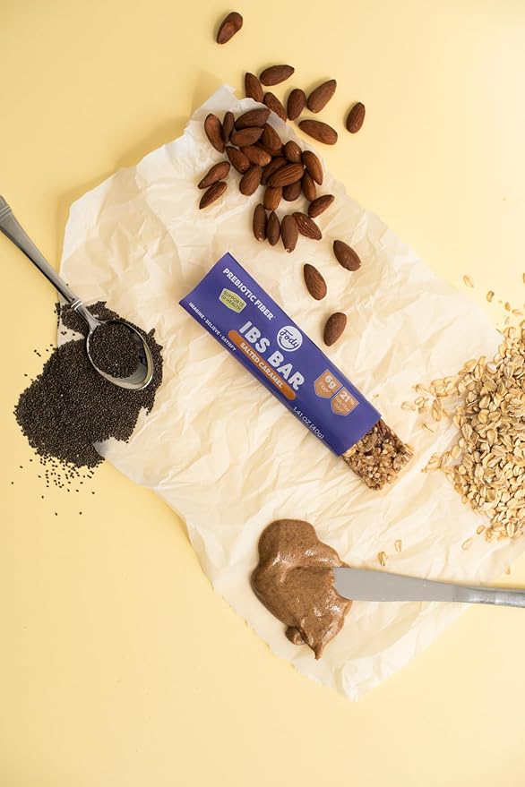 Fody Foods IBS Snack Bars, Salted Caramel, 1.41 Oz (Pack of 12), 6g Prebiotic Fiber, Low FODMAP, Gut & IBS Friendly, Lactose Free, Non-GMO, Gluten Free