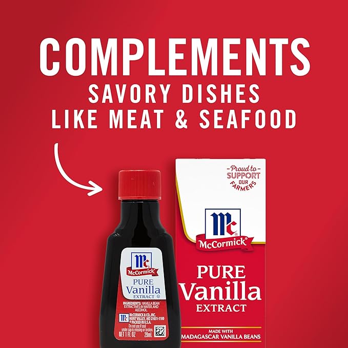 McCormick Vanilla Extract, Pure, Gluten Free, Non-GMO, Made with Madagascar Vanilla Beans, 1 fl oz