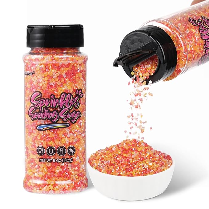 Fall Sprinkles for Baking, 5oz Edible Autumn Sanding Sugar Sprinkles for Cake Decorating Chocolate Ice Cream Toppings Cupcake Toppers Thanksgiving Party Cookies Dessert Food Supplies