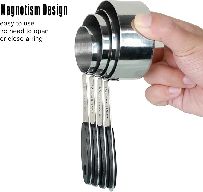 1/2 Cup Magnetic Grips Stainless Steel Measuring Cup -1PCS