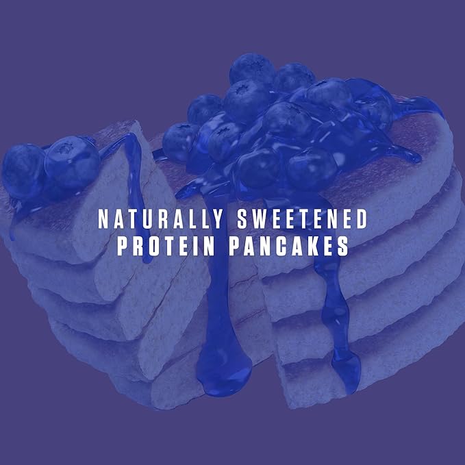 RYSE Loaded Protein Pancake & Waffle Mix - Blueberry - Naturally Sweetened Breakfast with 21g Protein, 3g MCTs and 2g Fiber - No Added Sugar - High Protein Snack for Clean Energy - 6 Servings