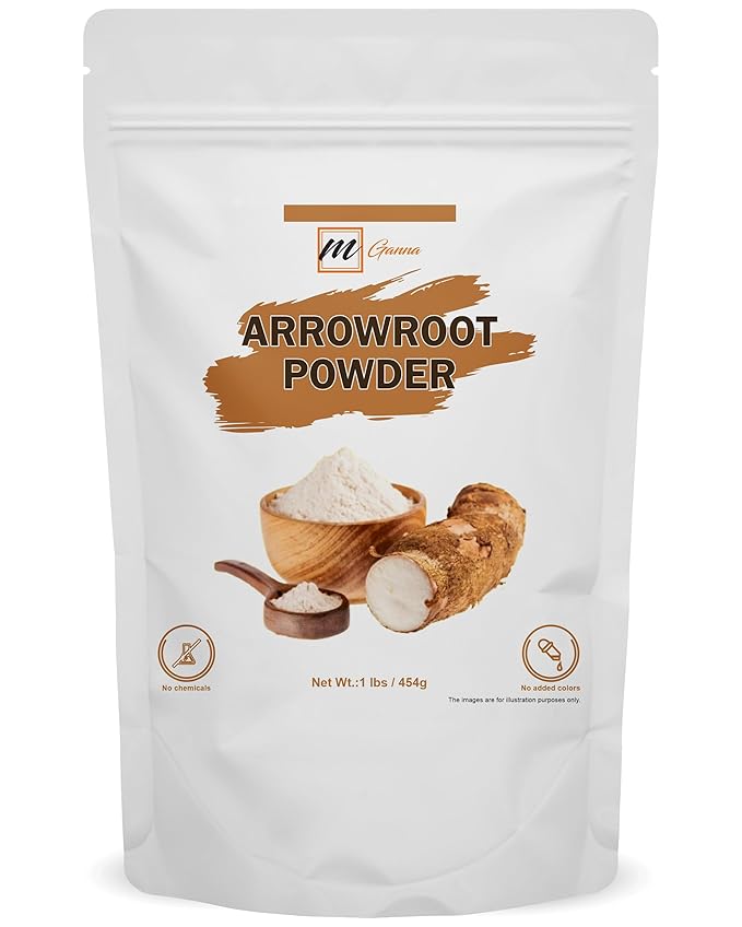 mGanna 100% Natural Arrowroot Powder 454 g / 1 lbs for Baking and Food Recipes (Maranta arundinacea)