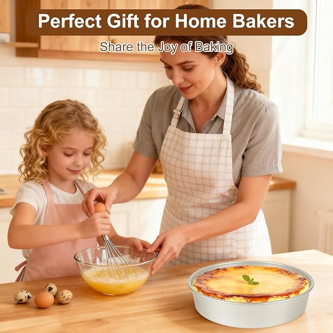 9-Inch Round Cake Pan Set of 2 – Extra Thick Gauge Steel Cake Pans, Honeycomb Texture Non-Stick Coating for Easy Release, Even Heating, Ideal for Layer Cakes, Cheesecakes & Home Baking