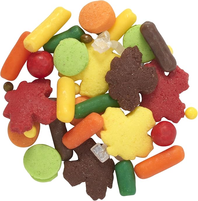 DecoPac Autumn Fusion Mix Sprinkles, 26oz, Shaped Candy Sprinkles in Handheld Container, Edible Decorations For Celebration Cakes, Cupcakes, Cookies and Donuts