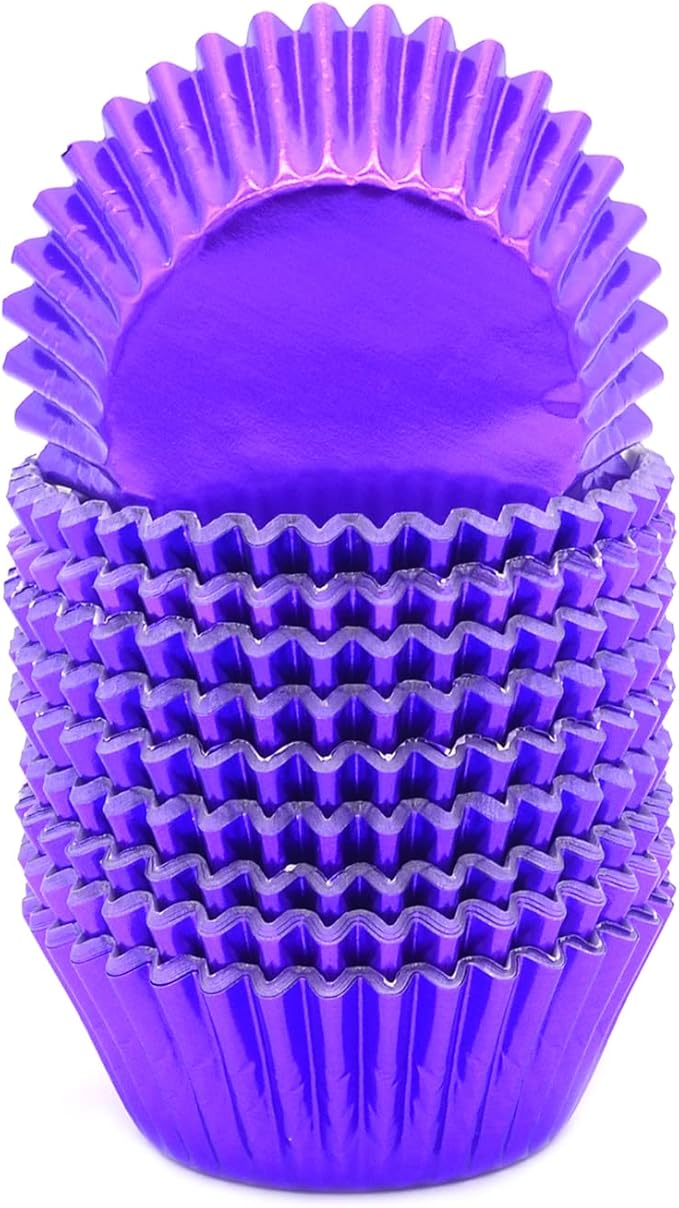 Standard Purple Foil Cupcake Liners Muffin Baking Cups for Party and More, 200-Count
