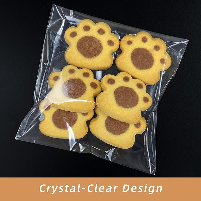 4x4 Inch Cookie Bags, 120 Pcs Clear Self Sealing Cellophane Treat Bags for Candy, Jewelry, Gift Wrapping, Party Favors, Crafts, Cookie Wrappers Self Adhesive