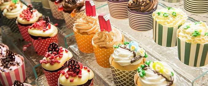 Paper Baking Cups (Polka Dots), Greaseproof Disposable Cupcake Liners (Orange, Large Cups (50-Pack))