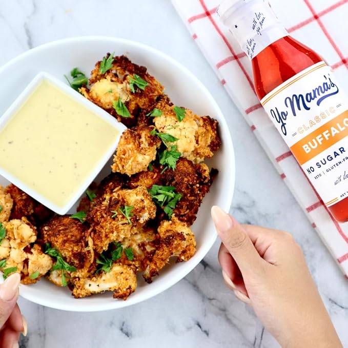 Yo Mama’s Foods Keto Buffalo Dipping, Marinade & Wing Sauce - Pack of (4) - Low-Zero Carb, No Sugar Added, Whole30, Paleo, Gluten and Soy Free, and Low Calorie!
