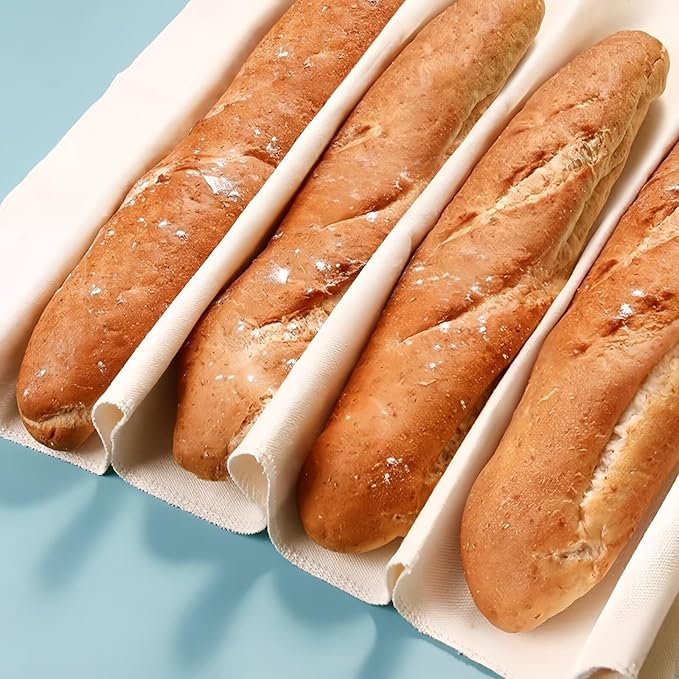 2PCS Proofing Cloth Set for Bread Baking, 17x29 Inches Linen Fabric Reusable Thick Toasted Bread Cloth for Baguettes, Loaves, Dough, Pastry and Homemade Breads