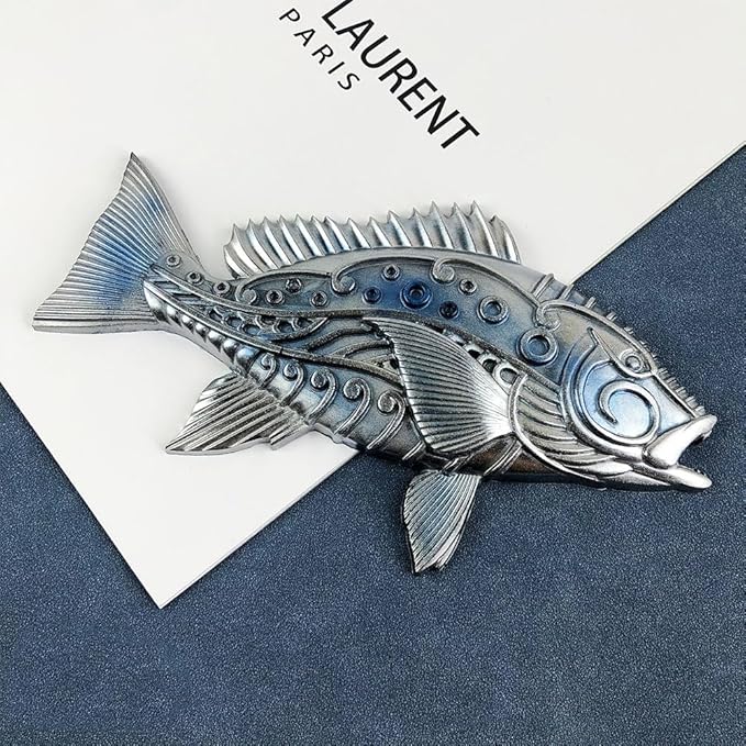 3D Mechanical Fish Resin Mold Animal Silicone Mold Wall Hanging Epoxy Mold DIY Casting Molds for Living Room Home Office,Aquarium Decoration,Holiday Gifts (A)