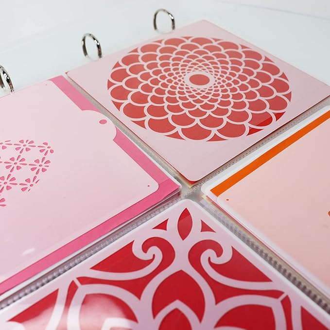 Cookie Stencil Storage Binder Die Cut And Stamp Storage Folder Baking Stencil Organizer Scrapbooking Cutting Dies Stencil Storage Book Collections Case Organizer (8Pockets x 30Pages)
