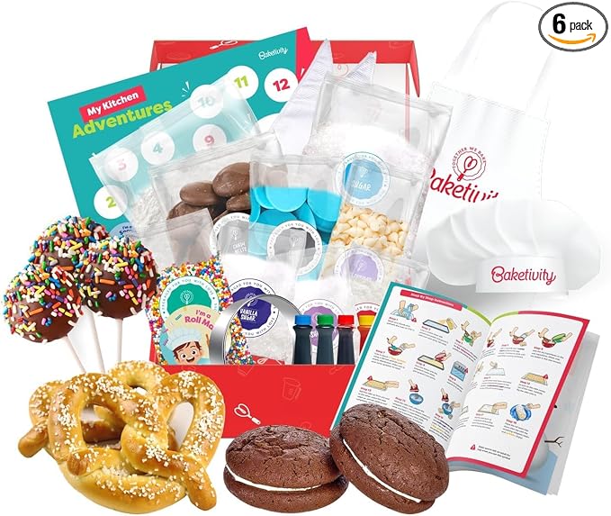 Baketivity 6-Month Baking Subscription Kit for Kids – Pre-Measured Ingredients, Step-by-Step Recipes, Bake-Along Videos, and Hands-On Learning – Fun Gift for Boys & Girls