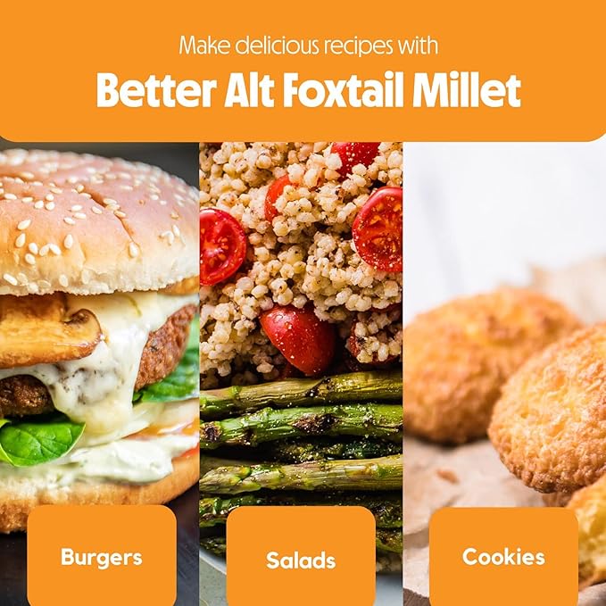 Better Alt 3 LBS SUPER PACK Millet Grain, Superfood of the Year 2023, Gluten Free, Hulled Whole Grain, Foxtail Millet, High Protein, Alternative to Rice, VACUUM SEALED