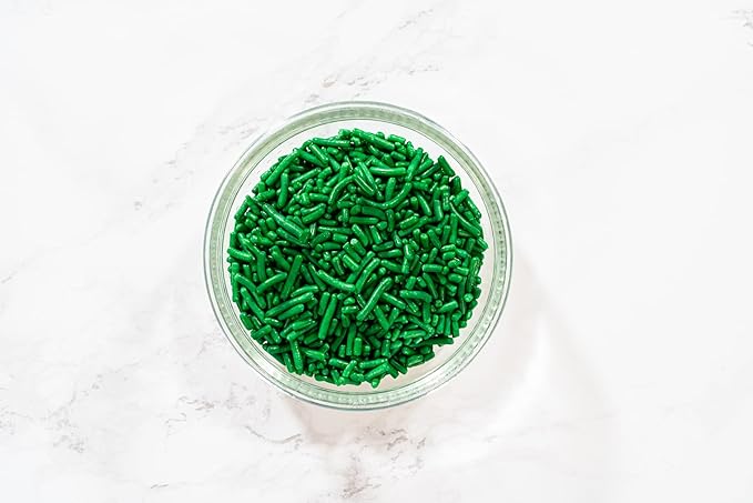 Bakerpan Green Jimmies Sprinkles - 6 Ounces Green Sprinkles for Cake Decorating, Edible Sprinkle for Cupcakes, Ice Cream (Made in USA)