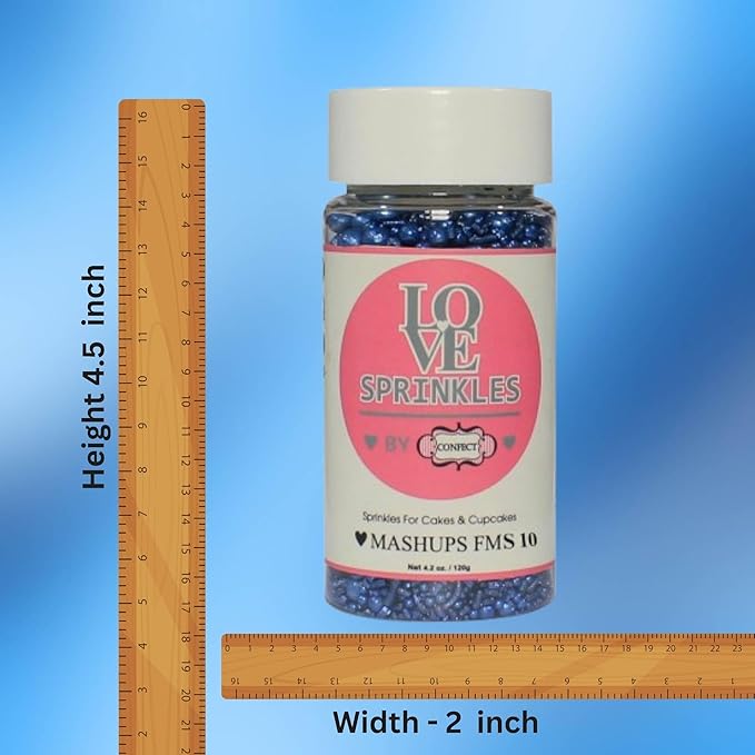 Confect Edible Christmas Sprinkles – Navy Blue Pearl & Vermicelli Mix for Frozen-Themed Cake, Cupcake, Cookie & Holiday Baking Decoration | Vegan, Gluten-Free, Soy-Free, Dairy-Free, Palm Oil-Free- 4.2 Oz