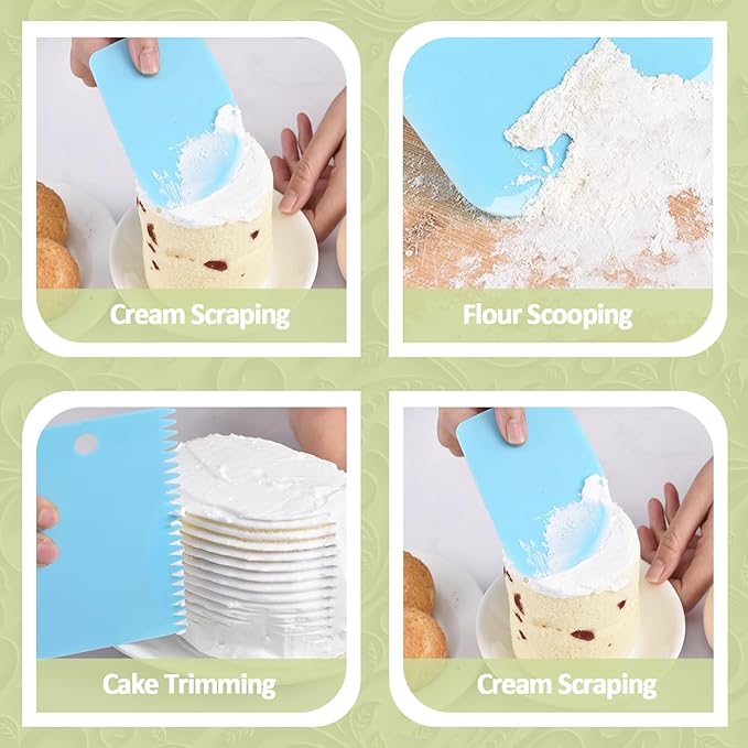 FANTEXY 33 Pieces Piping Bags and Tips Set,Reusable Cake Decorating Supplies with 2 Pastry Bags,24 icing tips,2 Couplers,2 Silicone Rings and 3 Scrapers,Frosting Piping Kit for Cupcake,Cookie