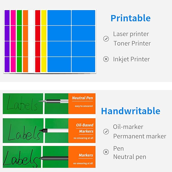 Ououstate Removable Colored Labels Stickers 3" x 2" Moving Stickers Labels for Storage Bins to Write on 8 Large Price Tote Stickers for Small Business - 256 Pack