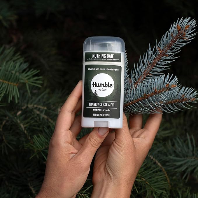HUMBLE BRANDS Original Formula Aluminum-free Deodorant. Long Lasting Odor Control with Baking Soda and Essential Oils, Frankincense & Fir, Pack of 1