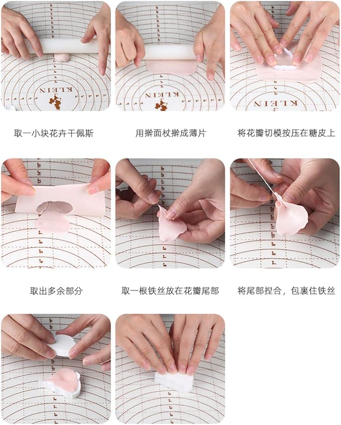21Pcs Peony Flower Fondant Mold, Reusable Silicone Veining Mold for Cake Decorating, Baking & Sugar Craft
