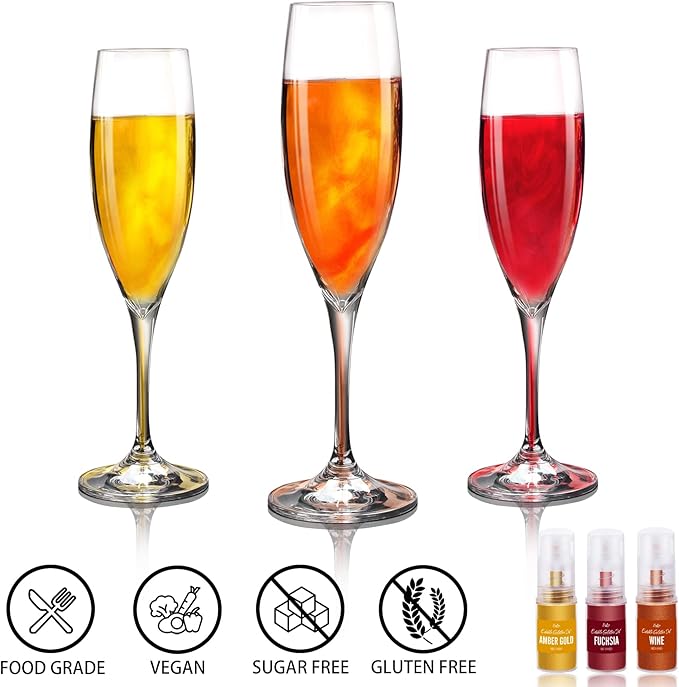 Edible Glitter Spray - 22g Edible Luster Dust Metallic Food Grade Glitter for Drinks, Cake Decorating, Baking - Edible Food Coloring Powder Shimmer Glitter for Cocktail, Icing, Candy (Pink)