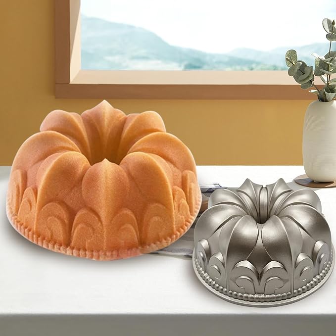 Charlotte Cake Mold Aluminium Kitchen Accessories Decoration Round Christmas Wedding Family 3D Charlotte Cake Pan (Lily flower shape)