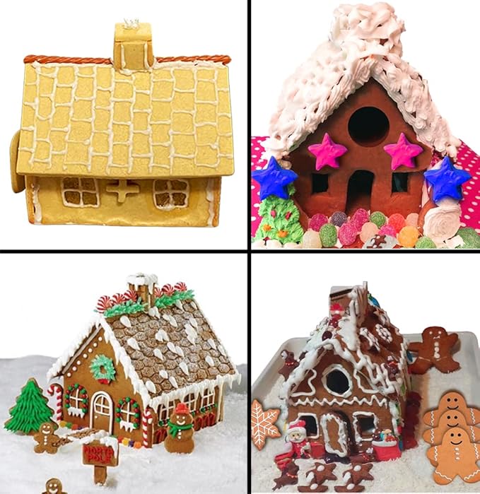 Gingerbread House Cookie Cutter Set - 3D House Cookie Cutters, Gingerbread House Kit for Holiday, Winter, Christmas & Gingerbread House Kit for Kids, Gift Package (10Pcs Christmas Cookie Cutters)