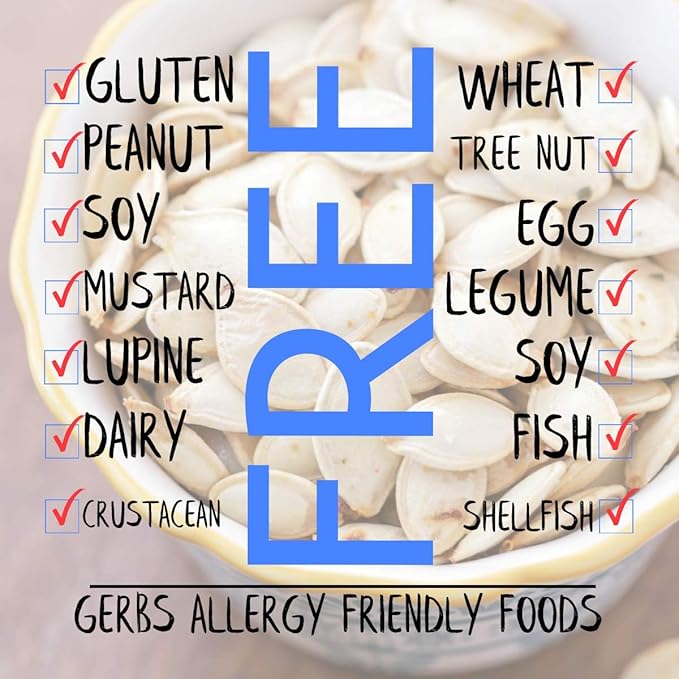 Gerbs Raw Whole Pumpkin Seeds 1 lb. | In-Shell, 10.5 mm Size, Resealable Bag | Mildly Nutty & Crunchy | Top 14 Allergen-Free