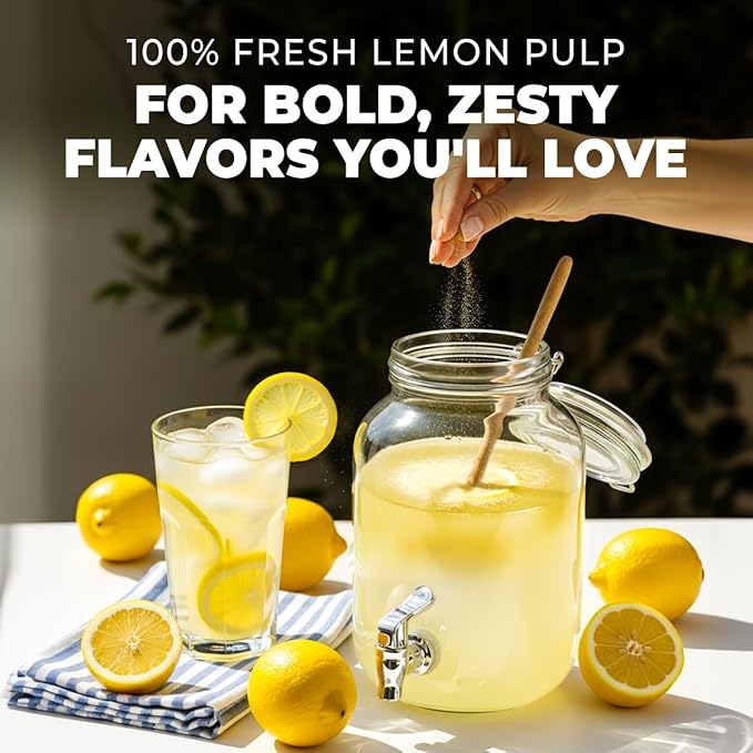 Gya Tea Co Lemon Powder 1.1lb (17.64 Oz) - USDA Organic 100% Fresh Natural Consistent Lemon Taste, No Sugar & Additives - Great Flavor For Drinks, Baking - Non-GMO, Filler Free, Vegan-Friendly