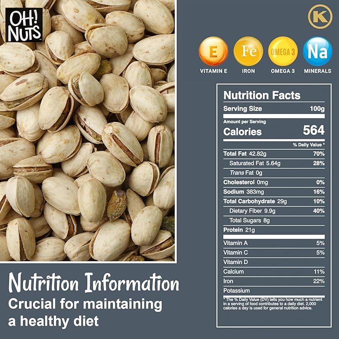 Oh! Nuts Spiced Pistachios – Garlic & Onion, 2 LB – Bold Savory Snack, Roasted Pistachios Seasoned to Perfection – Packed in Resealable Bag for Lasting Freshness