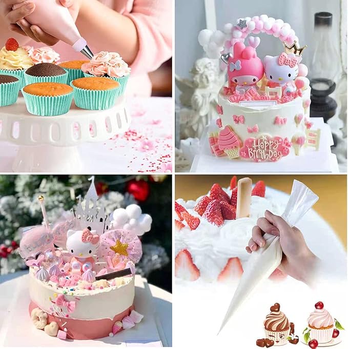 100 Pieces Piping Bags Disposable - Tipless Piping Bags | Pastry Bags | Icing Bags | Frosting Bags for Cake Cookies Baking Decorating