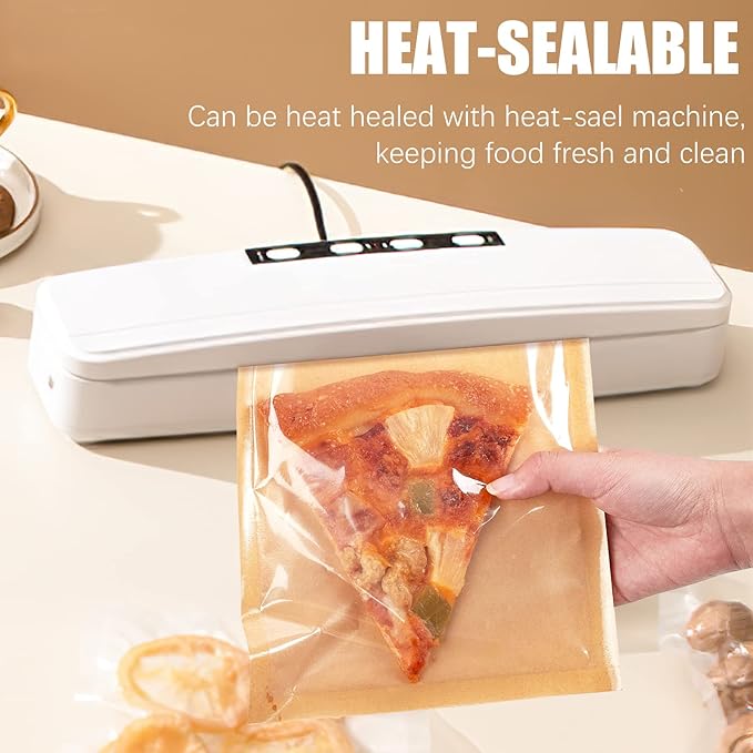 200 Pack Heat Sealable Bakery Bags with Window, Kraft Paper Grease Resistant To Go Cookie Bags for Packaging Donut, Pastries and other Treats (7.1 x 7.5 Inch)