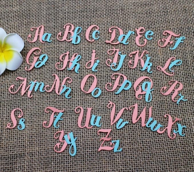 Capital 26 Letter Cutting Dies, Lowercase 26 Alphabet Die Cuts Metal Embossing Stencils Template Mould for Card Scrapbooking and DIY Craft Album Paper Card Decor