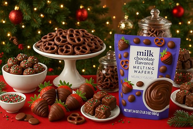 Melting Wafers Milk Chocolate Cocoa 34 oz Bag | Smooth, Easy-Melt Candy Coating Dipping, Drizzling, Baking - Snacks Desserts Treats - Made with Fair Trade Certified Cocoa