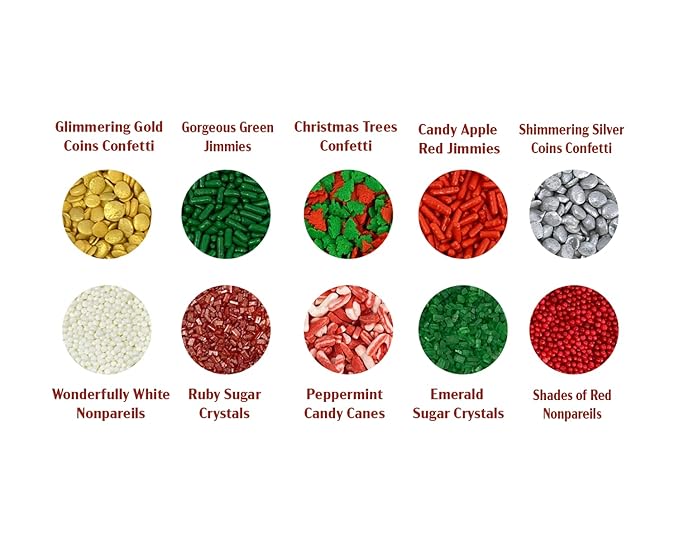 Mystic Sprinkles Christmas Holiday sprinkle Decorating Kits (A Classic Christmas Sprinkle Decorating Kit 6.8oz)