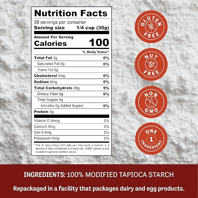 Judee's Gluten Free Expandex Modified Tapioca Starch - Gluten Free Baking - Thickener for Tortillas - 40 Oz
