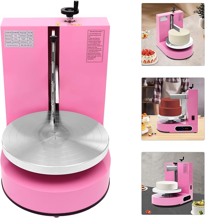 Cake Decorating Coating Machine Cream Spreading Automatic Frosting Turntable with Graduated Scraper for 4-12inch Cakes, 30-200RPM Rotating Speed