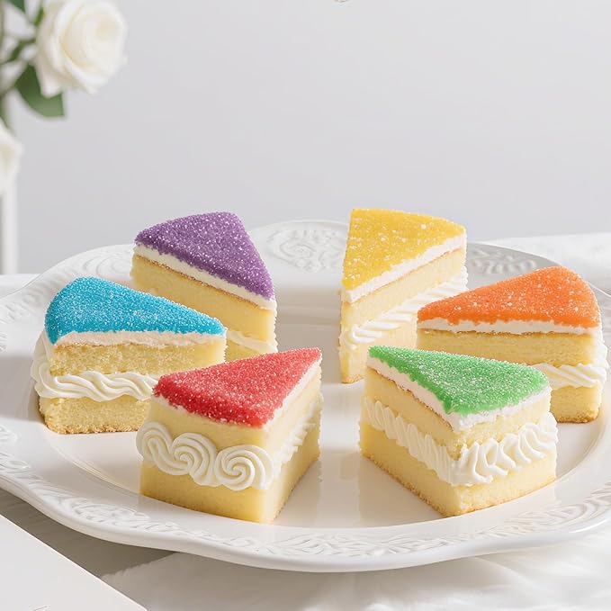 Sanding Sugar Red Orange Blue Green Yellow Purple Sugar Sprinkles Sugars Crystals for Baking Decorating Edible Crystals Pearl Sugars for Cake Cookie Ice Cream Christmas Wedding Holiday Decor 6.7 Oz