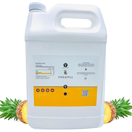 Dolce Flav Pineapple Extract – 1 Gallon Oil-Soluble Kosher, Sugar-Free, Concentrated Pineapple Flavor for Candy, Chocolates & Desserts