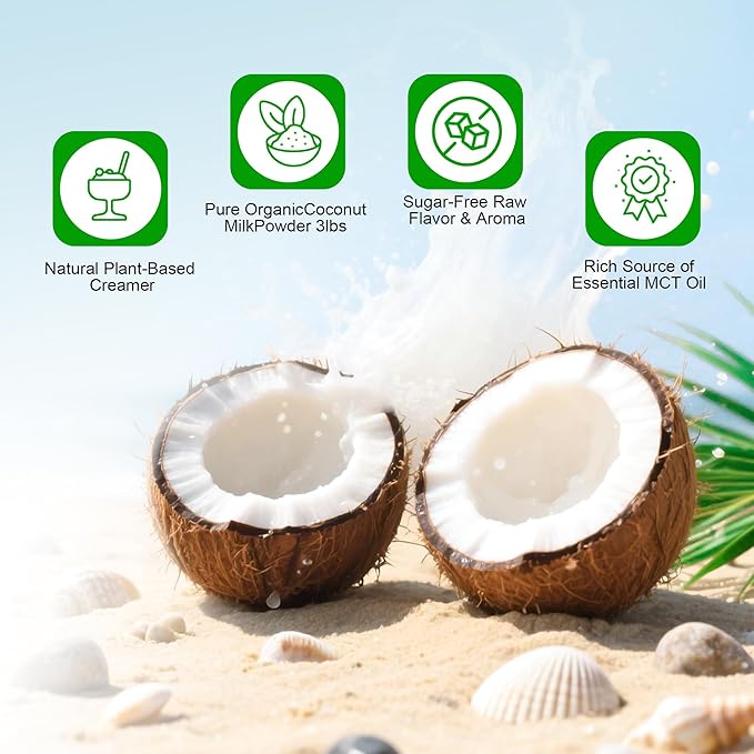 Organic Coconut Milk Powder 8oz (226g) - Dairy-Free Creamer for Coffee & Tea, Keto, Paleo & Vegan Friendly, Rich & Creamy, Non-GMO, No Additives