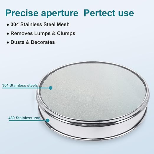 304 Stainless Steel Lab Sieve Screen Mesh, 2800 Mesh(0.003mm) Aperture Test Sieve, 12Inch(30cm) Diameter Economy Standard Analysis Sample Test Sieves for Industrial Laboratory Homes