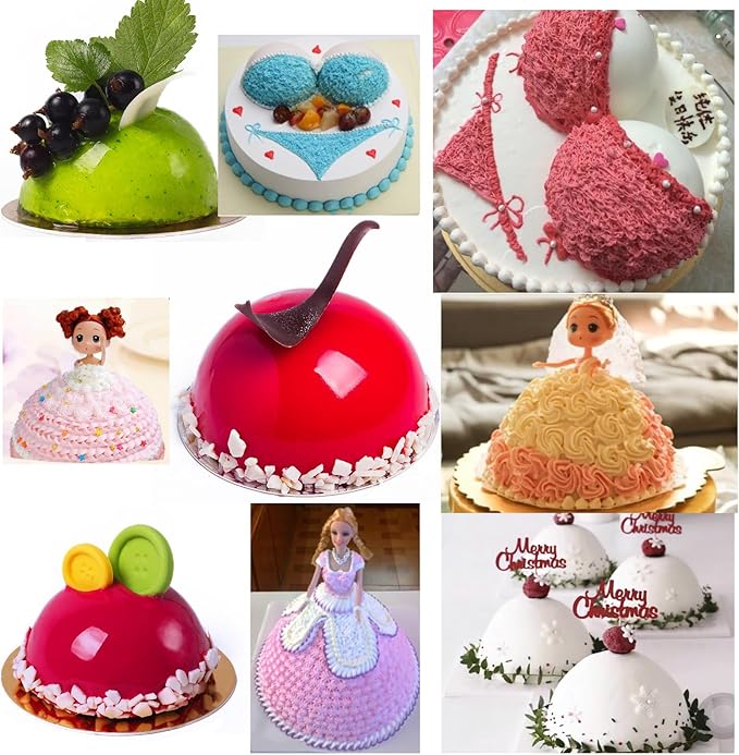 4 Inch Dome Cake Pan, 2 PCS Football, Hemisphere Cake Mold, 3D Soccer, Aluminum Cake Decorating Mold Nonstick Baking Tool