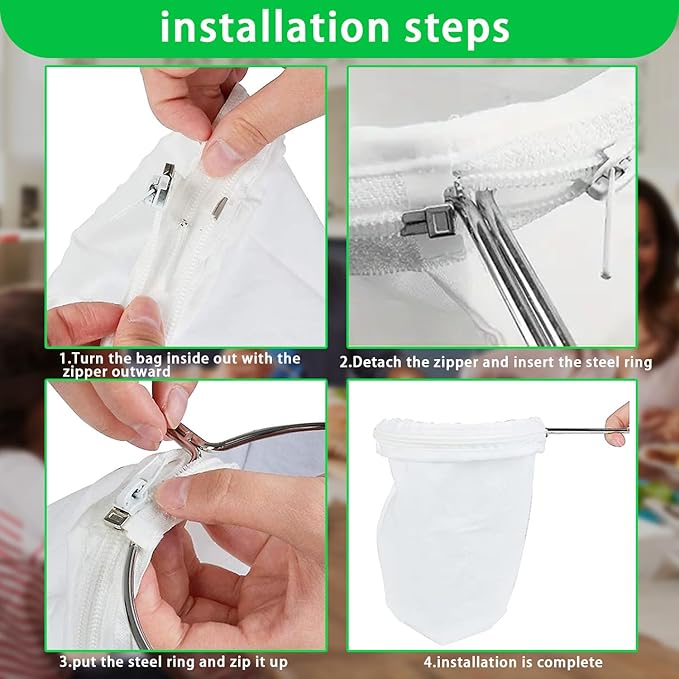 Ultra Fine Mesh Strainer with Stainless Steel Handle, Reusable Food Grade Juice Strainer, Cheesecloth Strainer with Zipper for Nut Milk, Coffee, Butter, Juices and Cheese (Small Size)