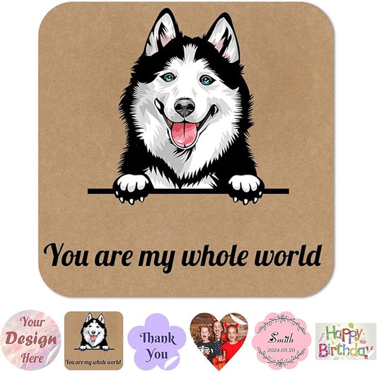 50~1000Pcs Personalized Sticker Custom Label Customized Business Logo Vinyl Stickers Personalized Waterproof Labels with Name Text Photo Make Your Own Printed Sticker for School Office - Square 5"