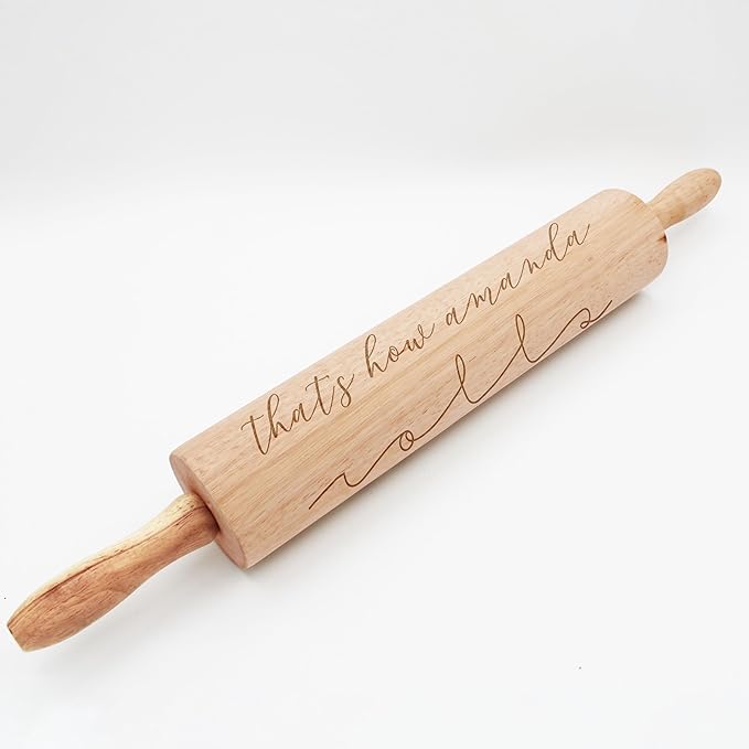 Personalized Wood Rolling Pin, Baking Award Gift, Gifts for Grandma, Chefs and Bakers (Amanda)